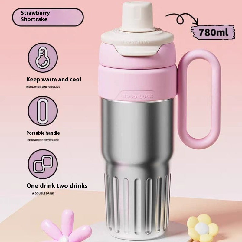 780ml Gradient Thermal Tumbler with Lid & Straw – Stainless Steel, Double-Wall, Large Capacity