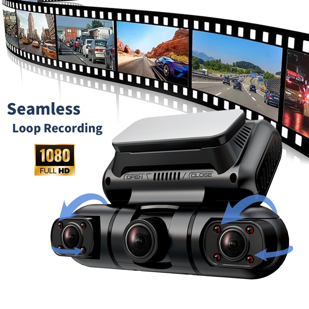Hainatech 360 Degree View 4 Channel Dash Cam Front And Rear Inside Left Right, Dash Cam