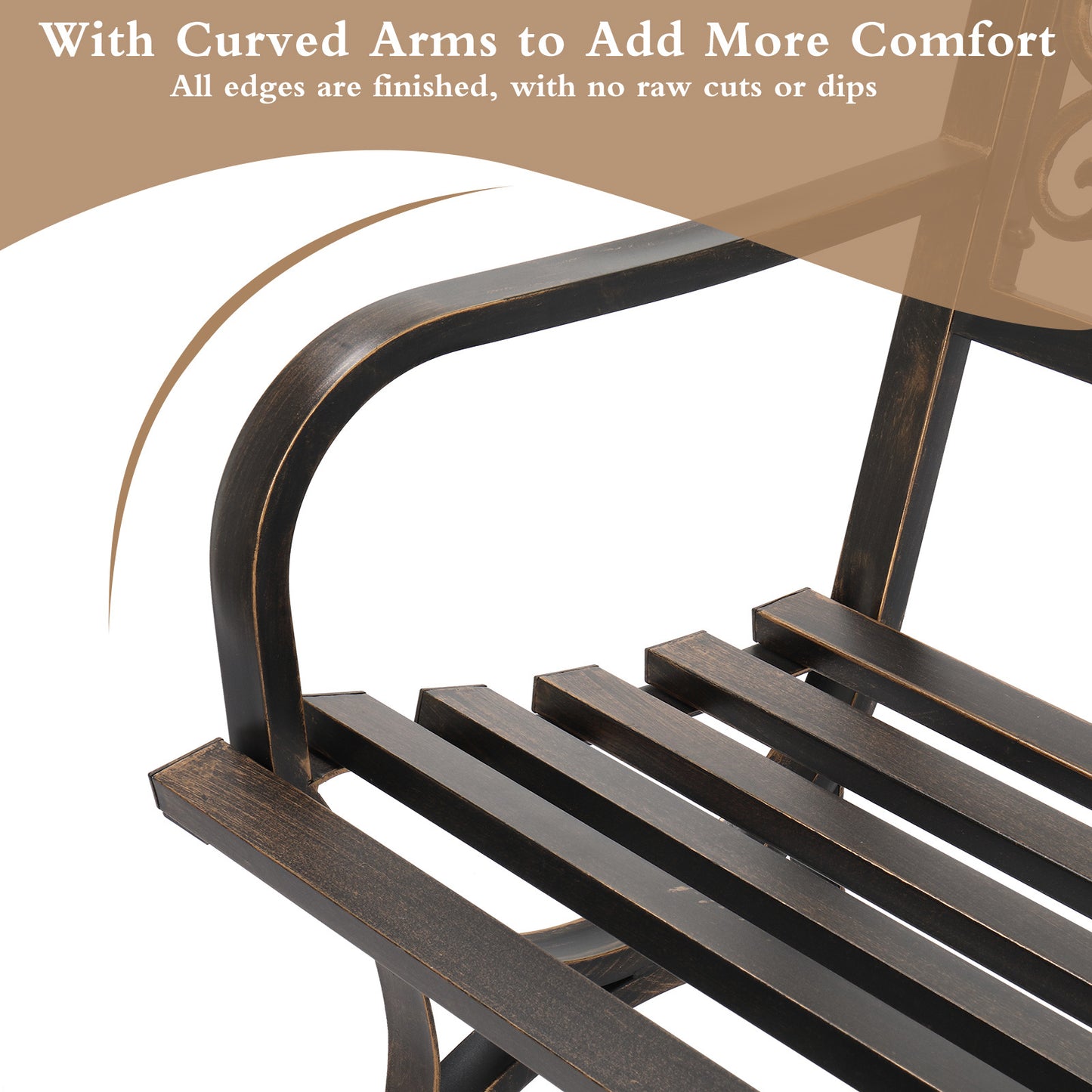 Antique Bronze Iron Butterfly Back Bench with Crossed Legs, 50"