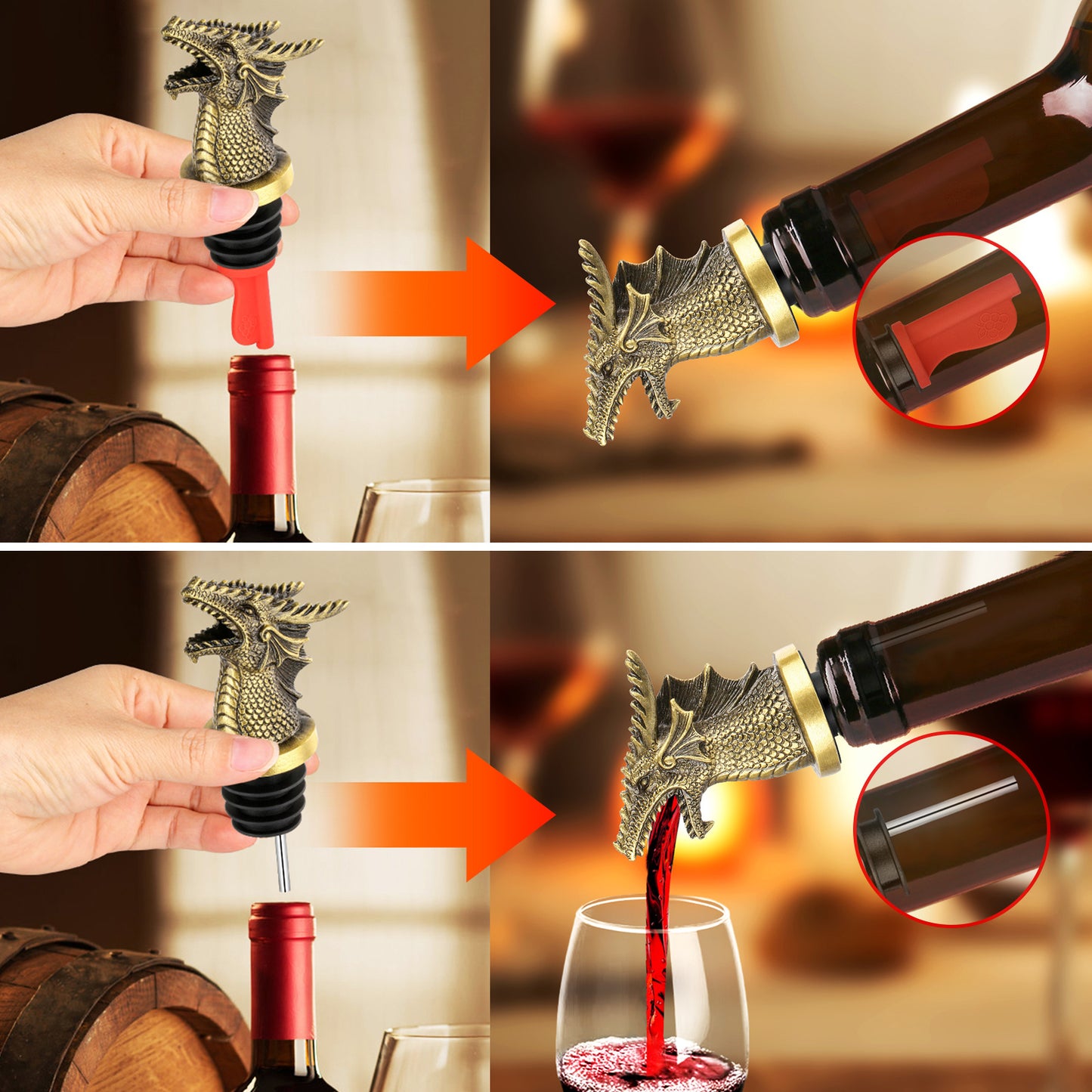 Dual Function Faucet Dispenser, Wine Stopper, Bottle Stopper,