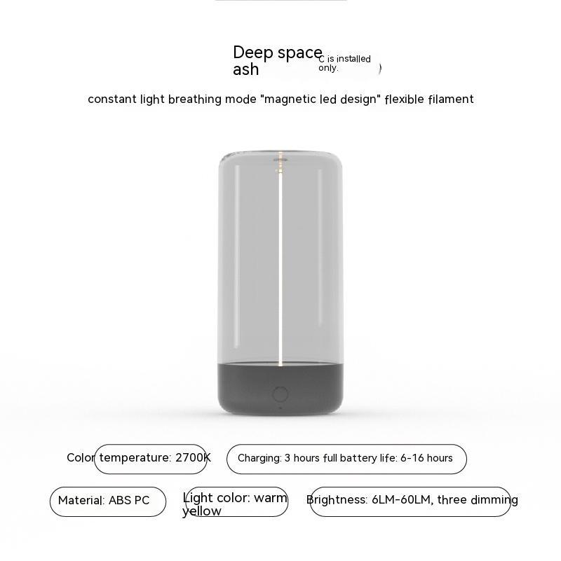 New LED Camping Light Type-C Rechargeable Portable Night Light with High Transparency and Anti-fall Creative Atmosphere Light