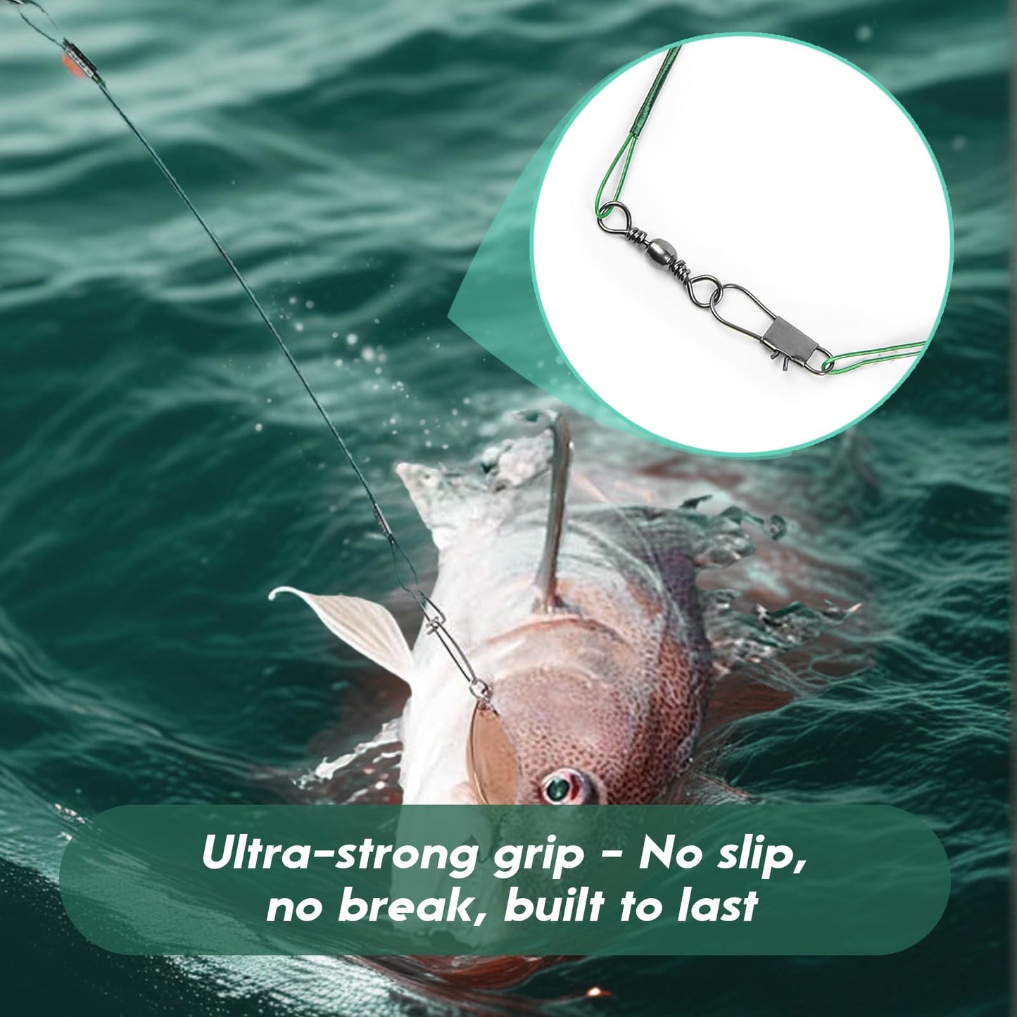 Anti-Bite Steel Fishing Leaders with Swivel and Lead Core Wire for Fishing Accessories