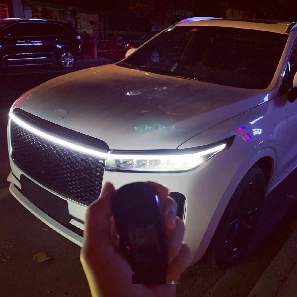 Upgrade Your Vehicle With A Universal 12V, 10W Start-Scan Car LED Hood Light White 70In Dynamic Daytime Running Light