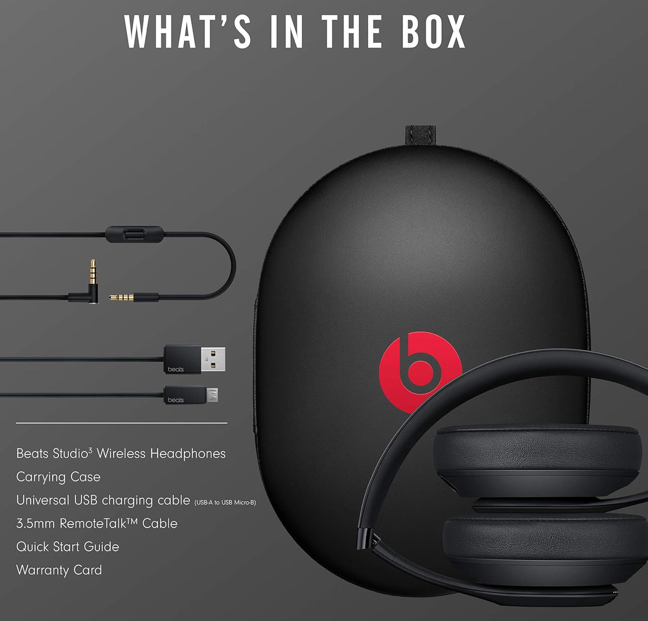 Beats Studio3 - Auriculares inalámbricos con cancelación de ruido, chip de auriculares Apple W1,