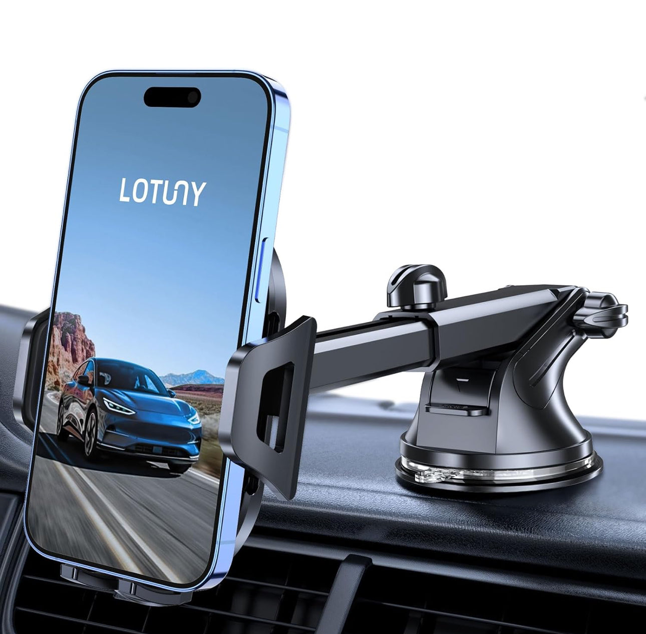 Upgraded Car Phone Holder for Car, Car Phone Holder, Hands-free Holder, Universal Dashboard Windshield, Compatible with iPhone, Samsung,
