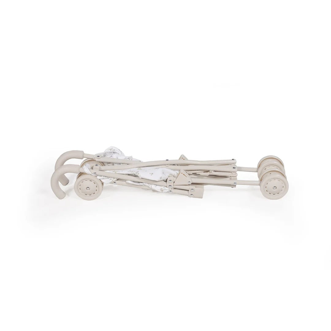 White baby stroller on a white background