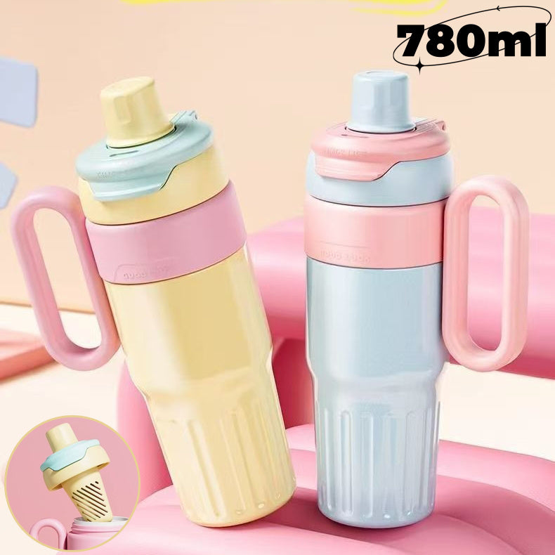 780ml Gradient Thermal Tumbler with Lid & Straw – Stainless Steel, Double-Wall, Large Capacity