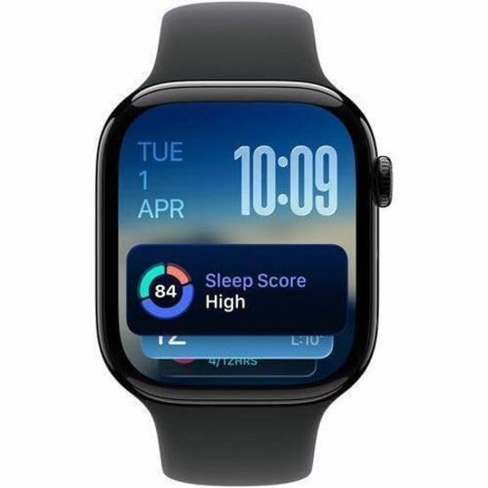 Apple Watch Series 11 [GPS 42mm] Smartwatch with Jet Black Aluminum Case with Black Sport Band - S/M. Sleep Score, Fitness Tracker, Health Monitoring, Always-On Display, Water Resistant