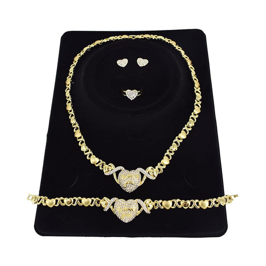 Giffor Jewellery Lady 14K Gold Filled Jewelry sets for Women Bracelets Necklaces With Earrings Gifts