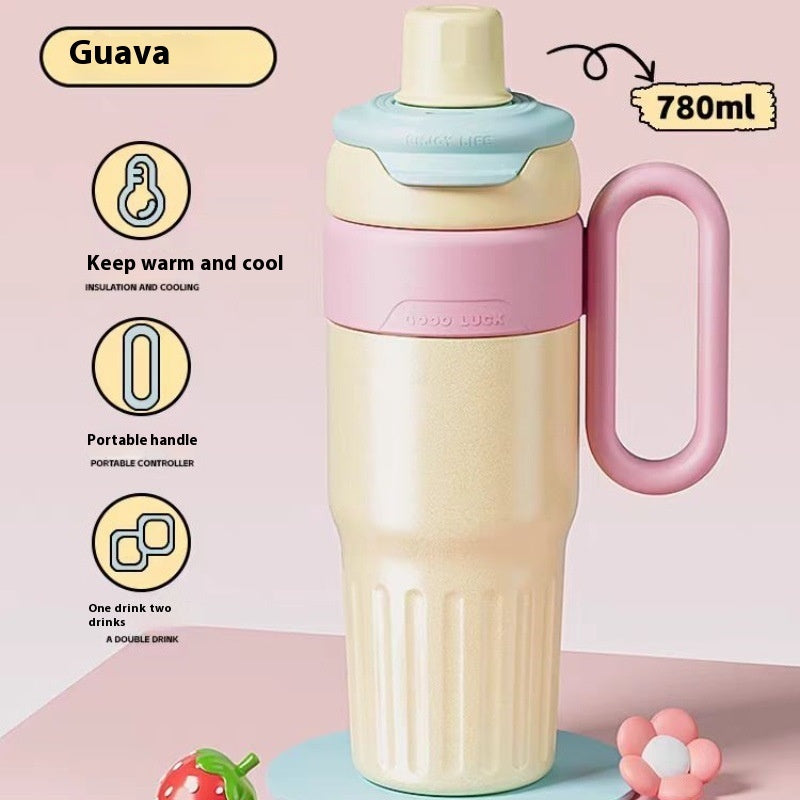 780ml Gradient Thermal Tumbler with Lid &amp; Straw – Stainless Steel, Double-Wall, Large Capacity