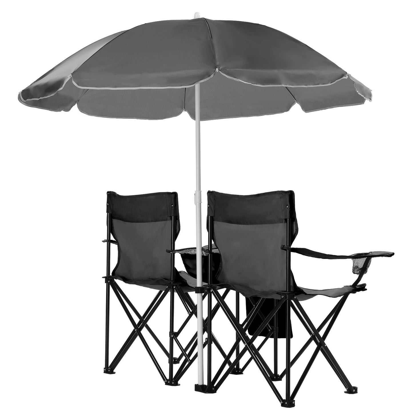 Black Fishing Chair Iron Bracket Oxford Cloth 85kg With Sunshade