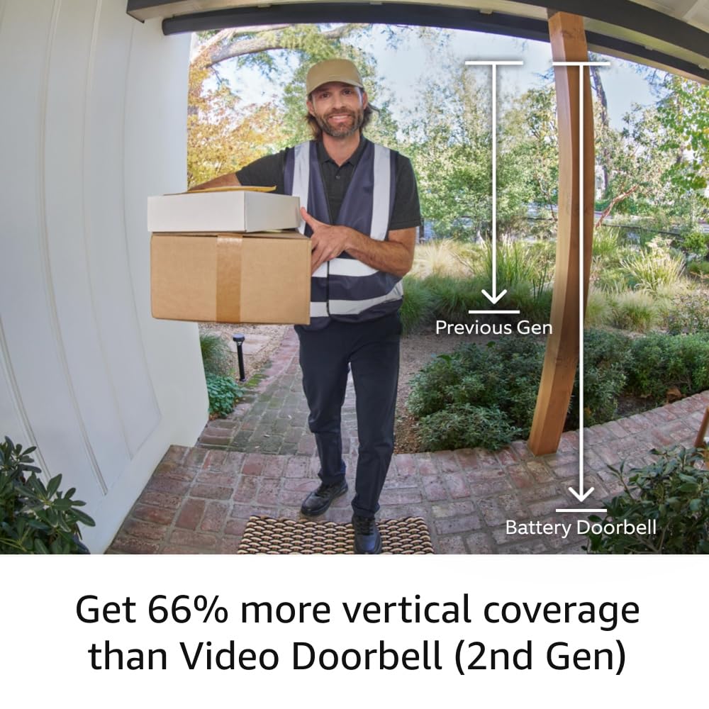 Ring Battery Doorbell, Head-to-Toe Video, Live View with Two-Way Talk, and Motion Detection &amp; Alerts (2024 release), Venetian Bronze