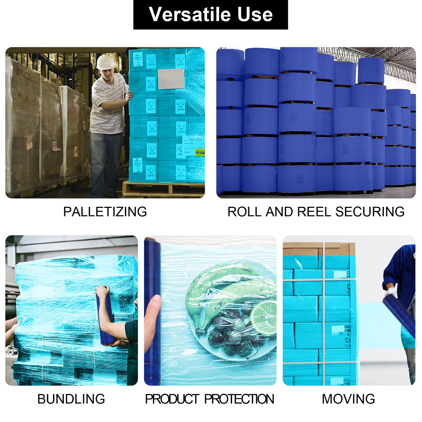 4pcs Polyethylene Wrapping Film Blue