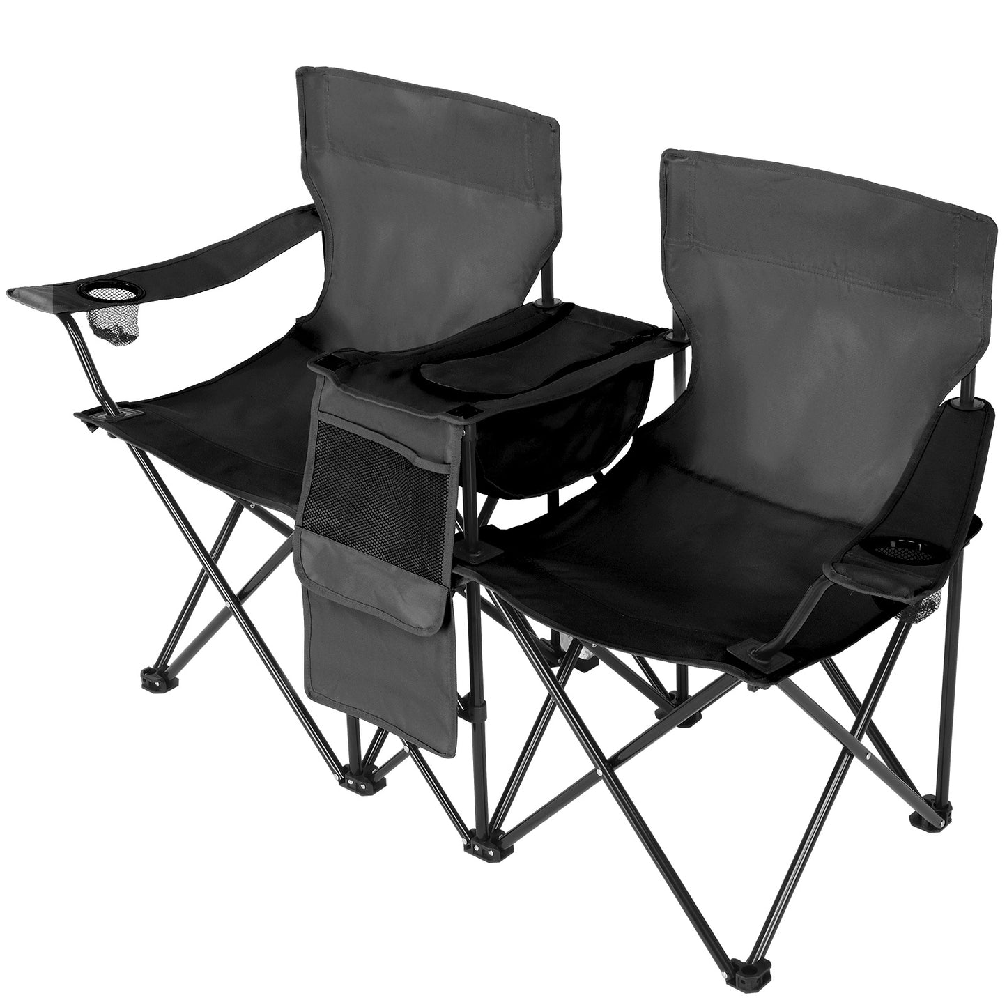 Black Fishing Chair Iron Bracket Oxford Cloth 85kg With Sunshade