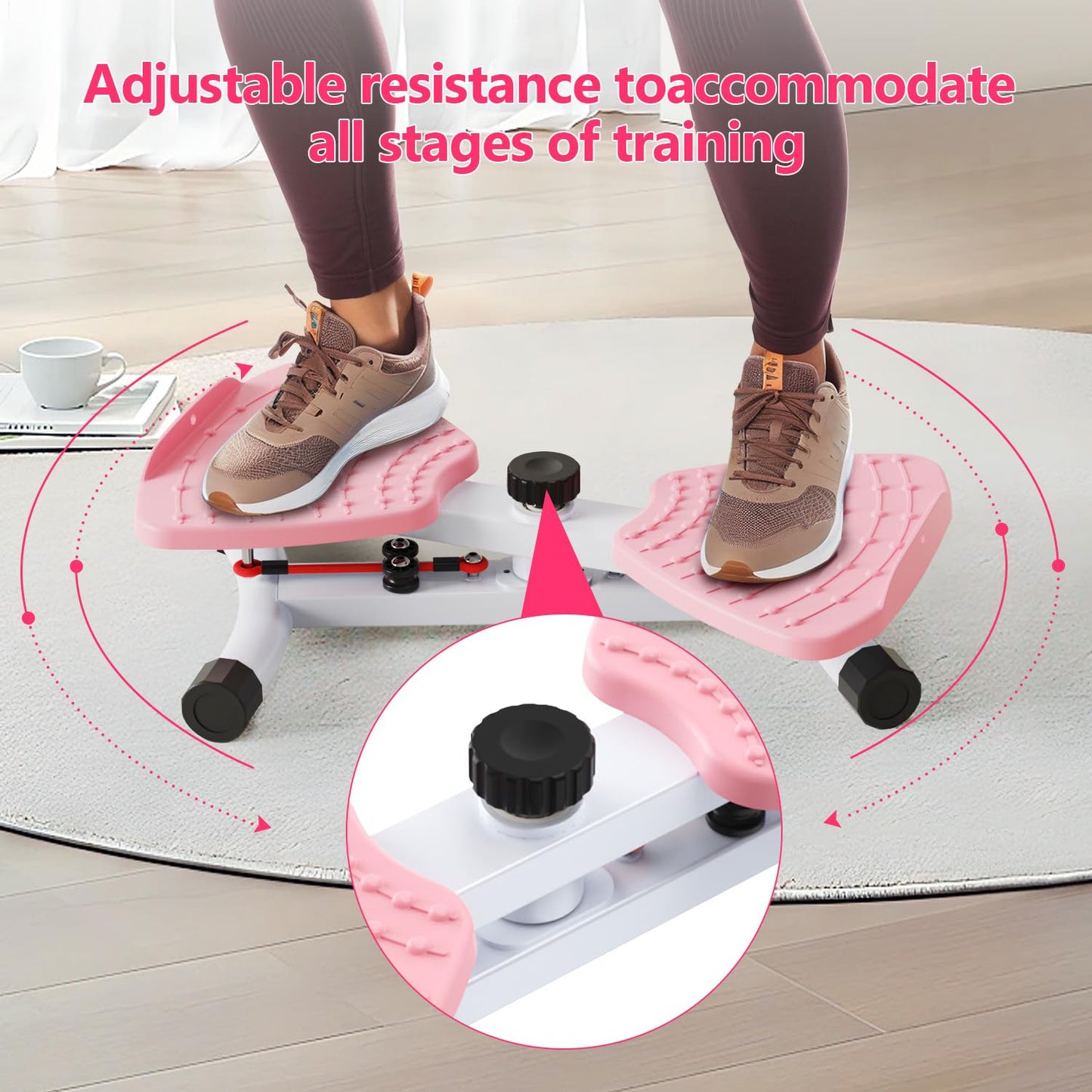 Haoetcw Waist Twisting Machine & Ab Twister Machine - 300 lbs Noiseless Waist Twister Board for Core Exercise, Home Gym Fitness Equipment with Resistance Bands (Women/Men)