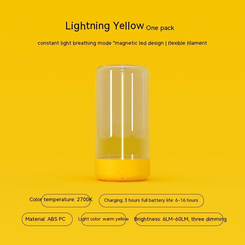 New LED Camping Light Type-C Rechargeable Portable Night Light with High Transparency and Anti-fall Creative Atmosphere Light