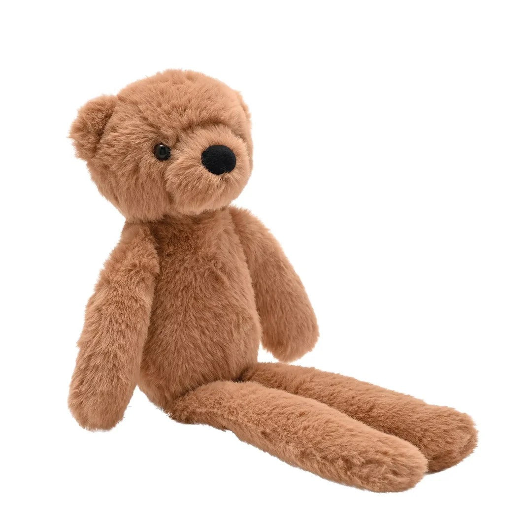 Brown teddy bear on a white background