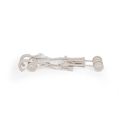 White baby stroller on a white background