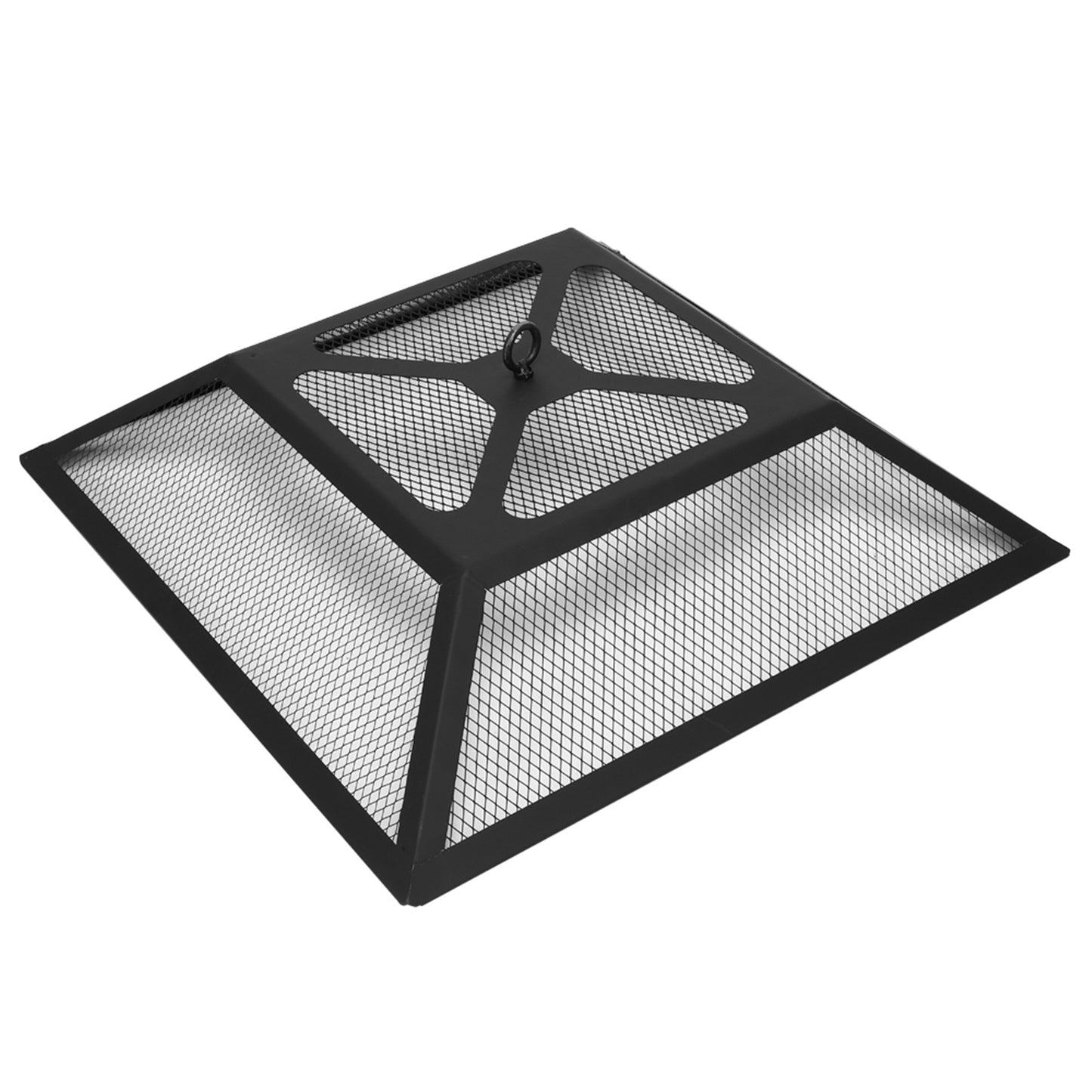 32 Inch Wrought Iron Square Black Firewood Brazier