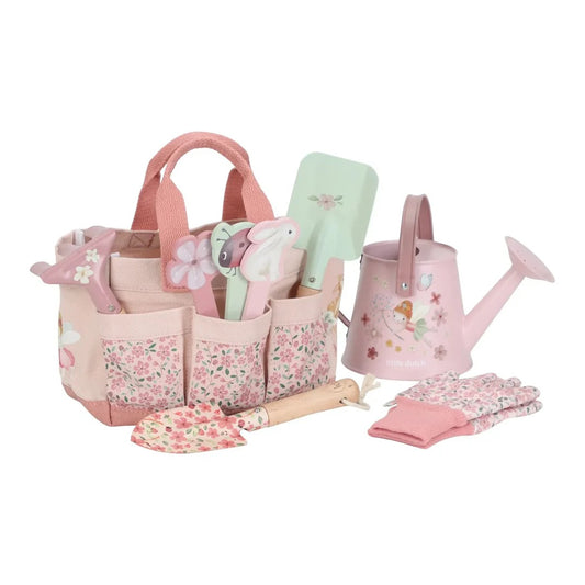 Wooden Kids Gardening Tool Set with Watering Can and Gloves