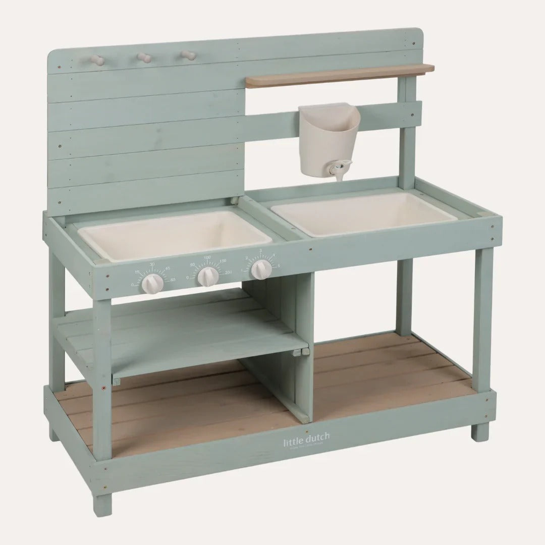 Wooden Outdoor Mud Kitchen Pretend Play Cooking Set