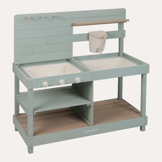 Wooden Outdoor Mud Kitchen Pretend Play Cooking Set