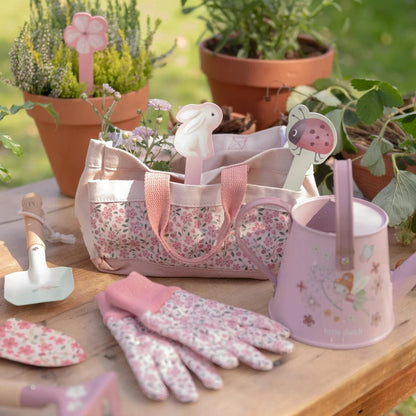 Wooden Kids Gardening Tool Set with Watering Can and Gloves