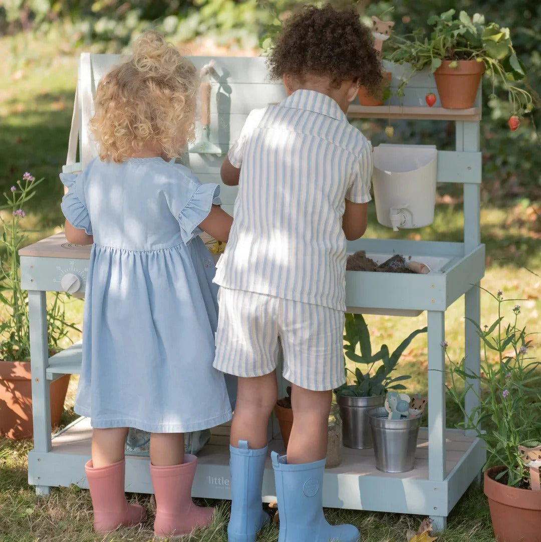 Wooden Outdoor Mud Kitchen Pretend Play Cooking Set