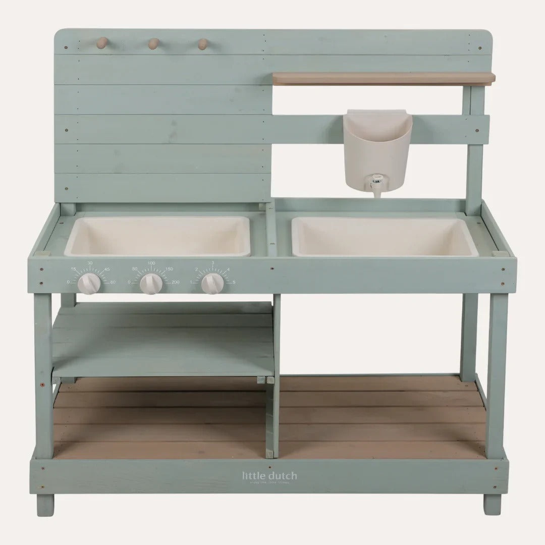 Wooden Outdoor Mud Kitchen Pretend Play Cooking Set