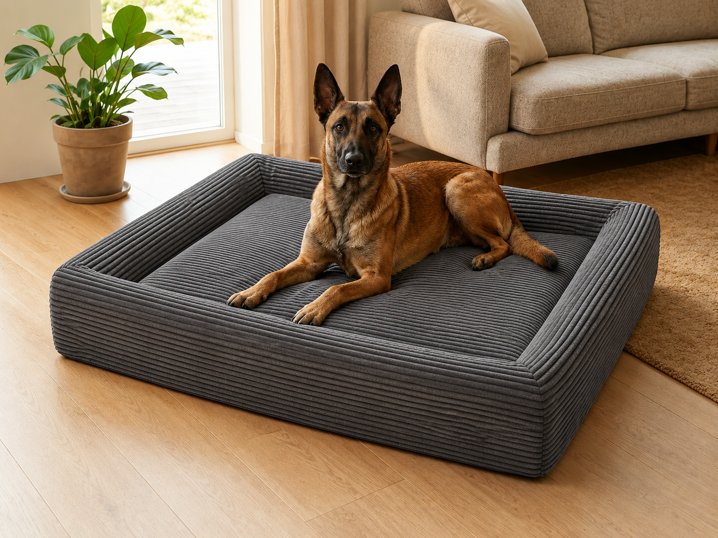 Orthopedic Memory Foam Dog Bed Insert with Washable Cover - Image 2